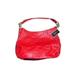 NWT Juicy Couture Hobo Frankie Leather Shoulder Bag Red Gold Purse Designer